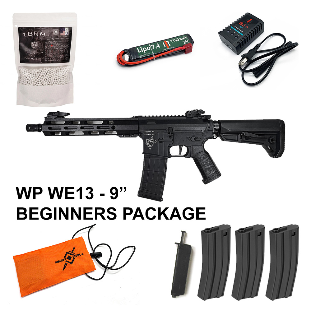 Beginners Bundle DELTA - Well Pro WE13 M4 9" Carbine AEG - 30 rps ETU